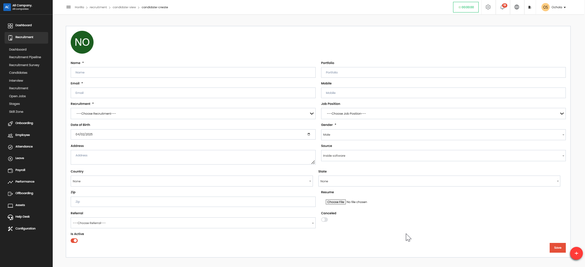 Create Candidate