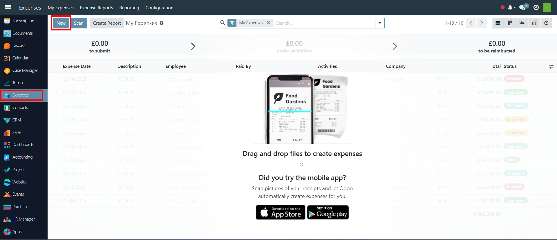 Create expense