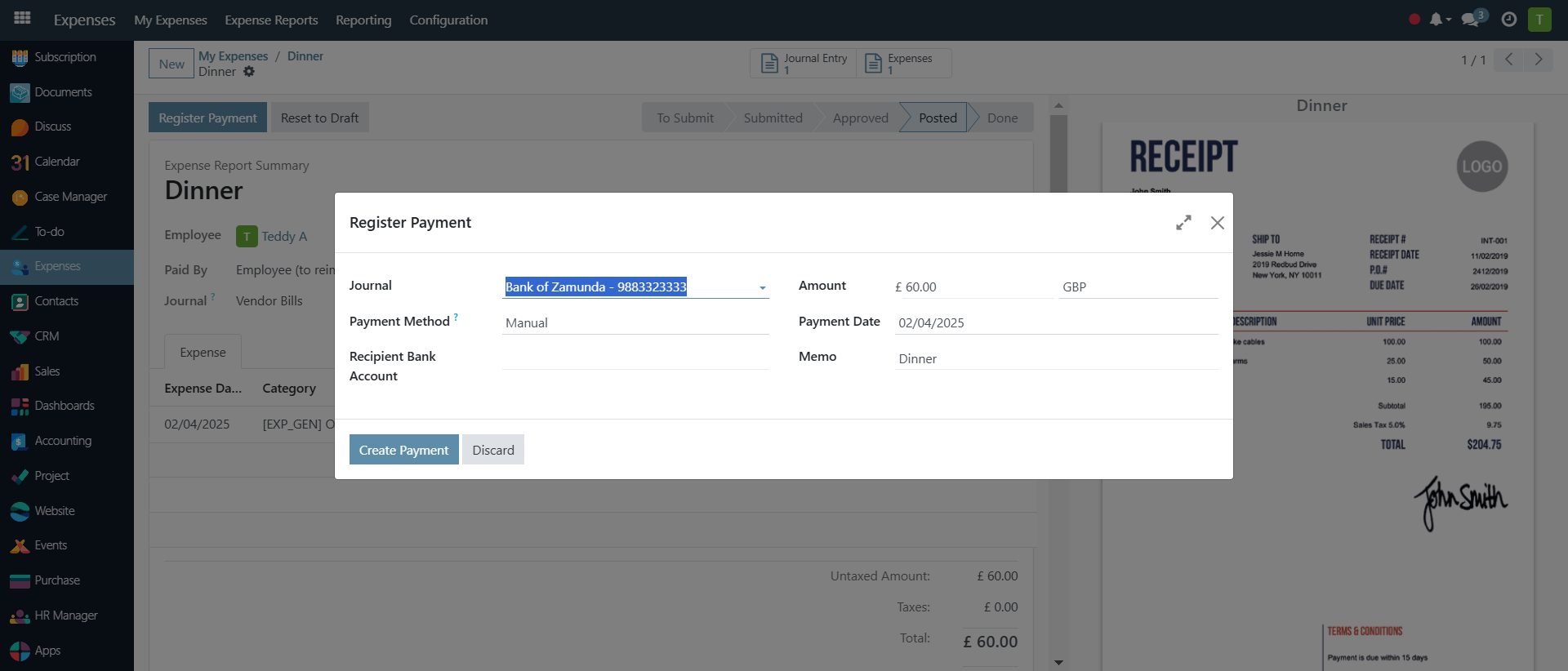 Create expense